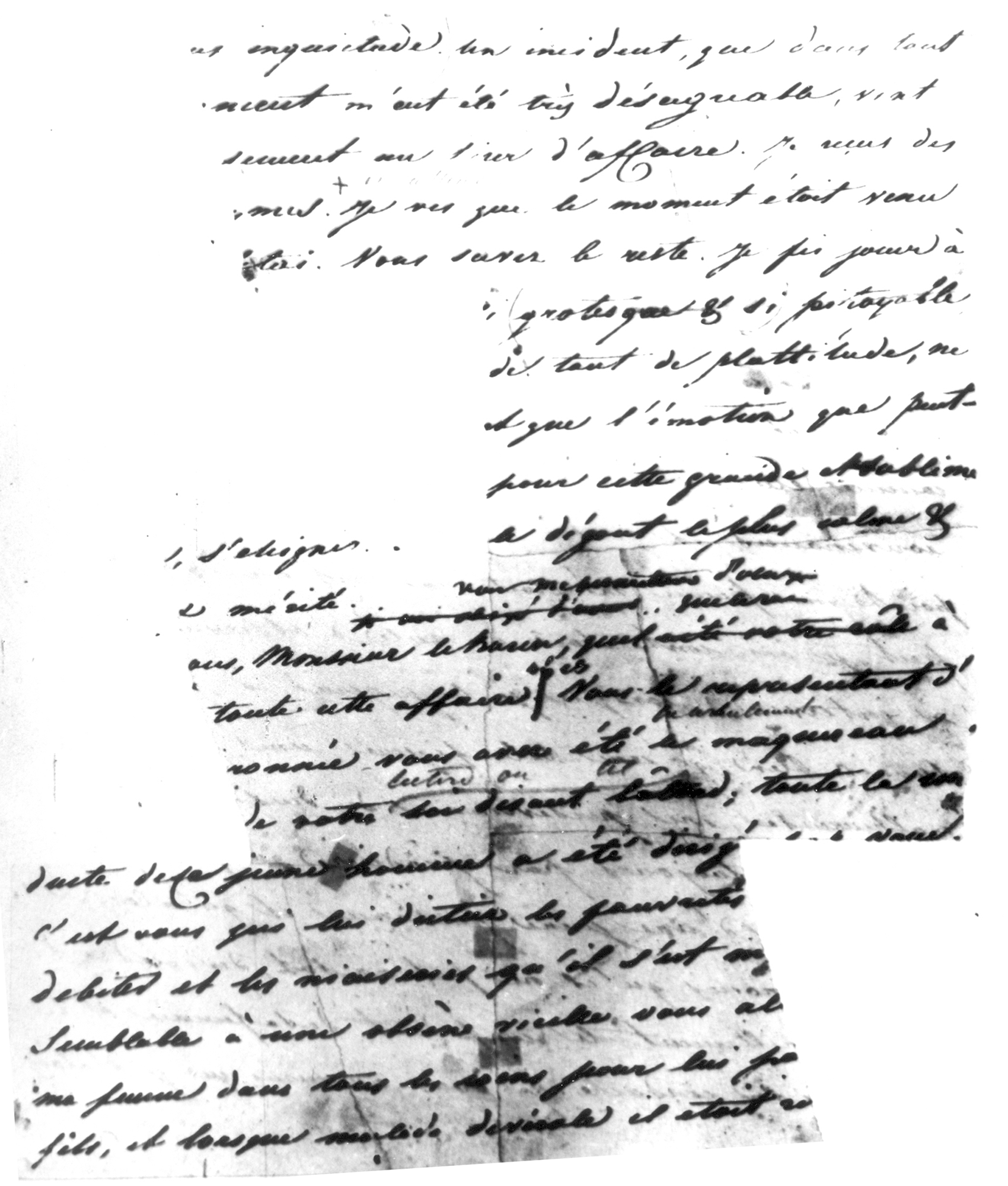 Ноябрьское, 1836 г., письмо Пушкина к Геккерну (2-я редакция) – 1-й лист, оборотная сторона. Подлинник.