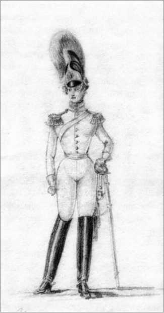 Императрица Александра Фёдоровна — шеф Кавалергардского полка. Рисунок Николая I