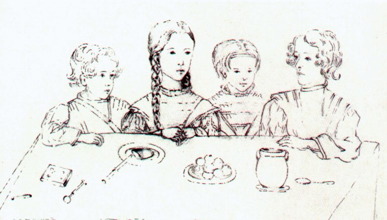 Дети Пушкиных Григорий, Мария, Наталья и Александр. 1841г.